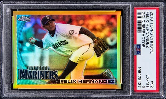 2010 Topps Chrome Felix Hernandez Gold Refractor #92 card image