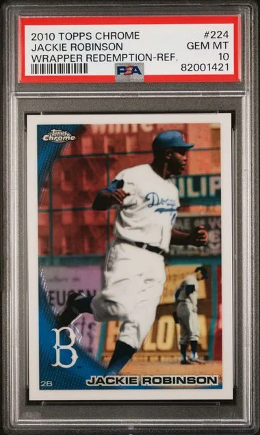 2010 Topps Chrome Jackie Robinson Wrapper Redemption Refractor #224 card image