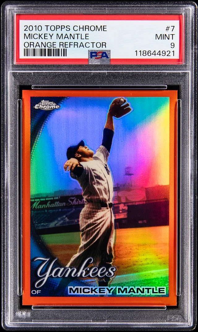 2010 Topps Chrome Mickey Mantle Orange Refractor #7 card image