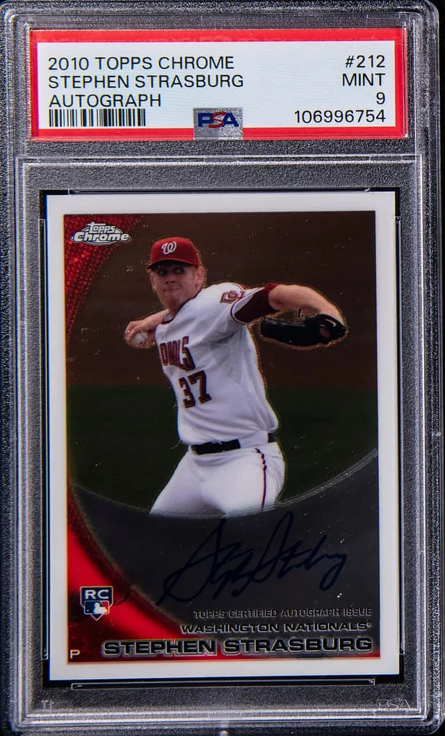 2010 Topps Chrome Stephen Strasburg Autograph #212 card image
