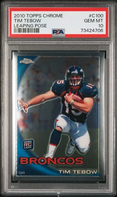 2010 Topps Chrome Tim Tebow Leaping Pose #C100 card image