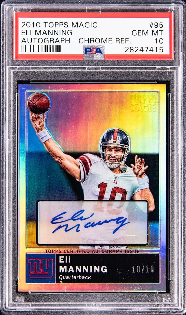 2010 Topps Eli Manning Magic Autograph Chrome Refractor #95 card image