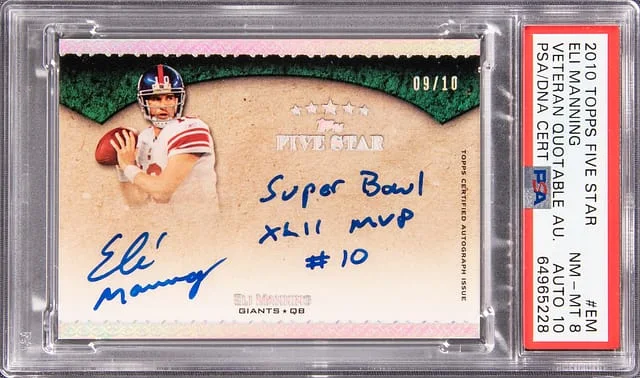 2010 Topps Eli Manning Five Star Veteran Quotable #EM card image