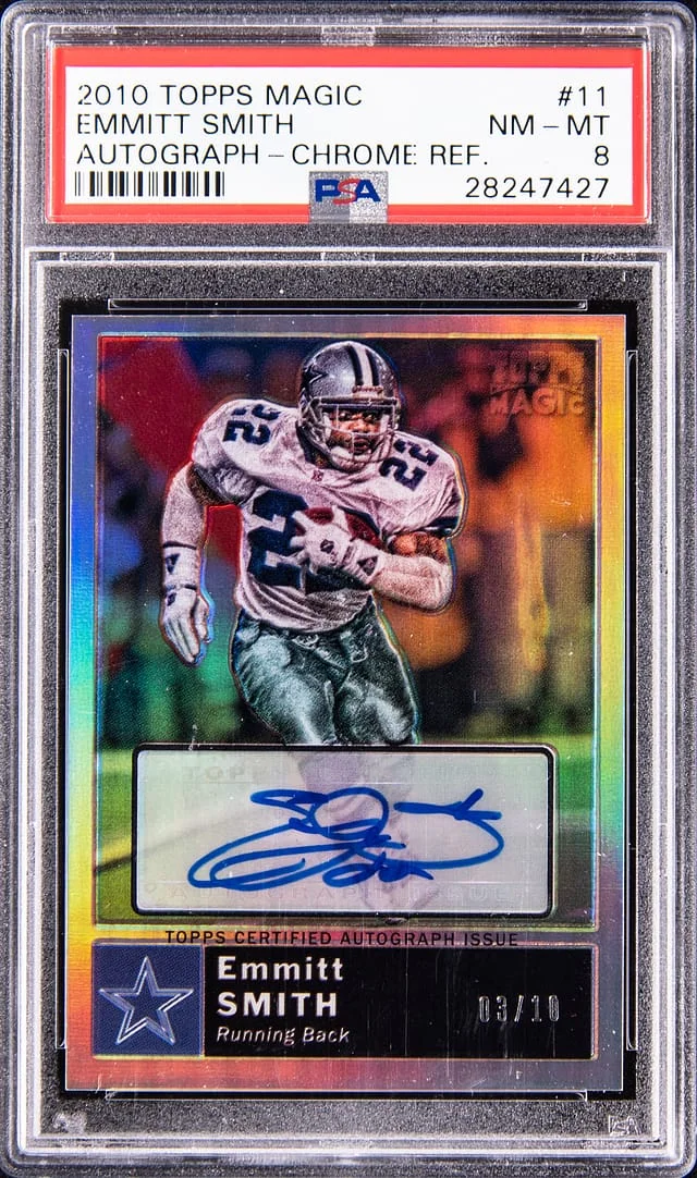 2010 Topps Emmitt Smith Magic Autograph Chrome Refractor #11 card image