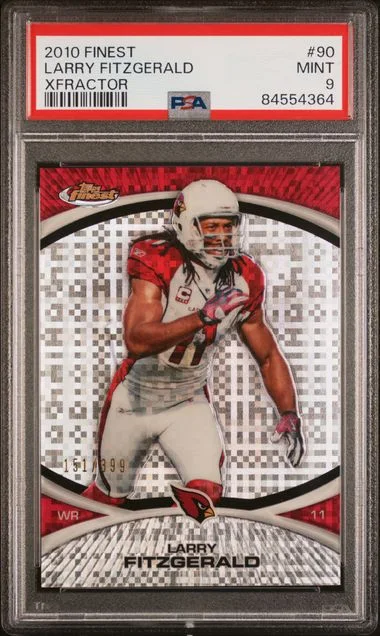 2010 Topps Finest Larry Fitzgerald Xfractor #90 card image