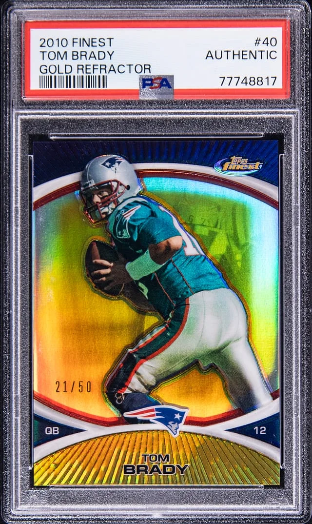 2010 Topps Finest Tom Brady Gold Refractor #40 card image