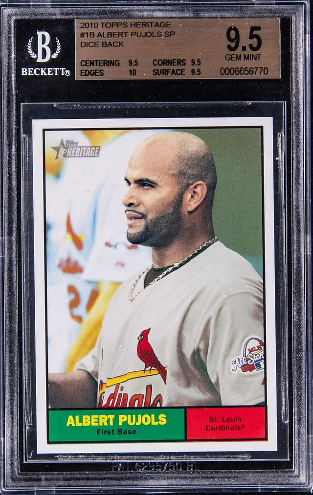 2010 Topps Heritage Albert Pujols Dice Back SP #1B card image