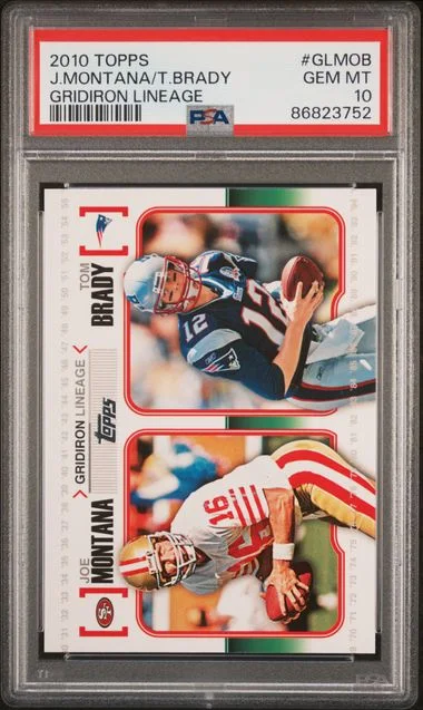 2010 Topps Joe Montana/Tom Brady Gridiron Lineage #GL-MOB card image