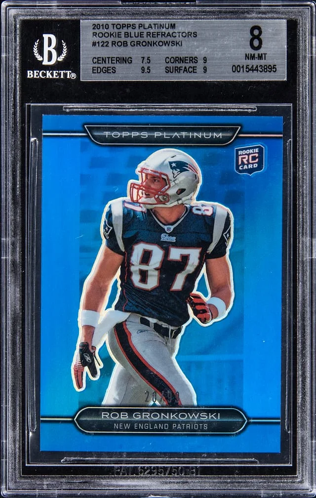 2010 Topps Rob Gronkowski Platinum Blue Refractors #122 card image