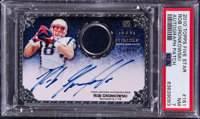 2010 Topps Rob Gronkowski Five Star Autograph Patch #161 card image