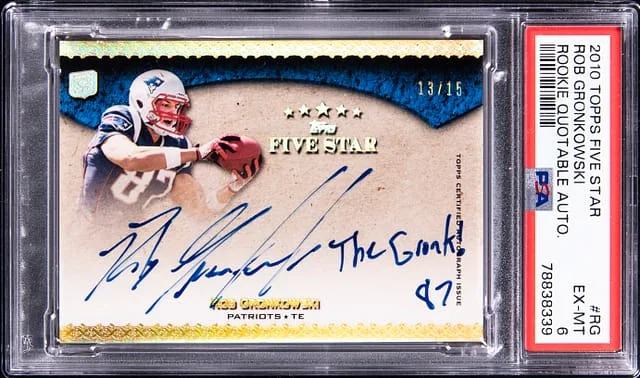 2010 Topps Rob Gronkowski Five Star Quotable Autograph #FQA-RG card image