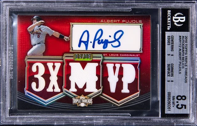 2010 Topps Triple Threads Albert Pujols Autograph Relics #AR112 card image