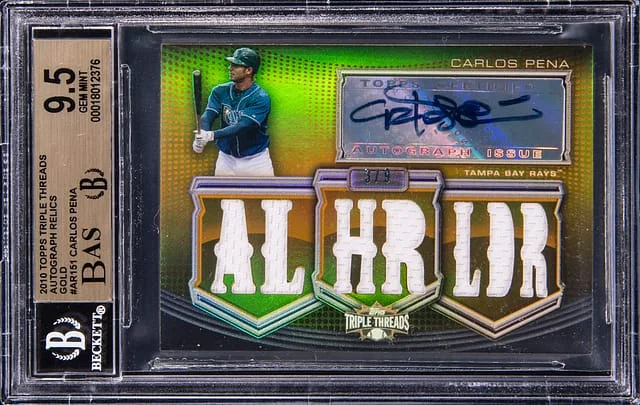 2010 Topps Triple Threads Carlos Pena Autograph Relics Gold #TTAR-151 card image