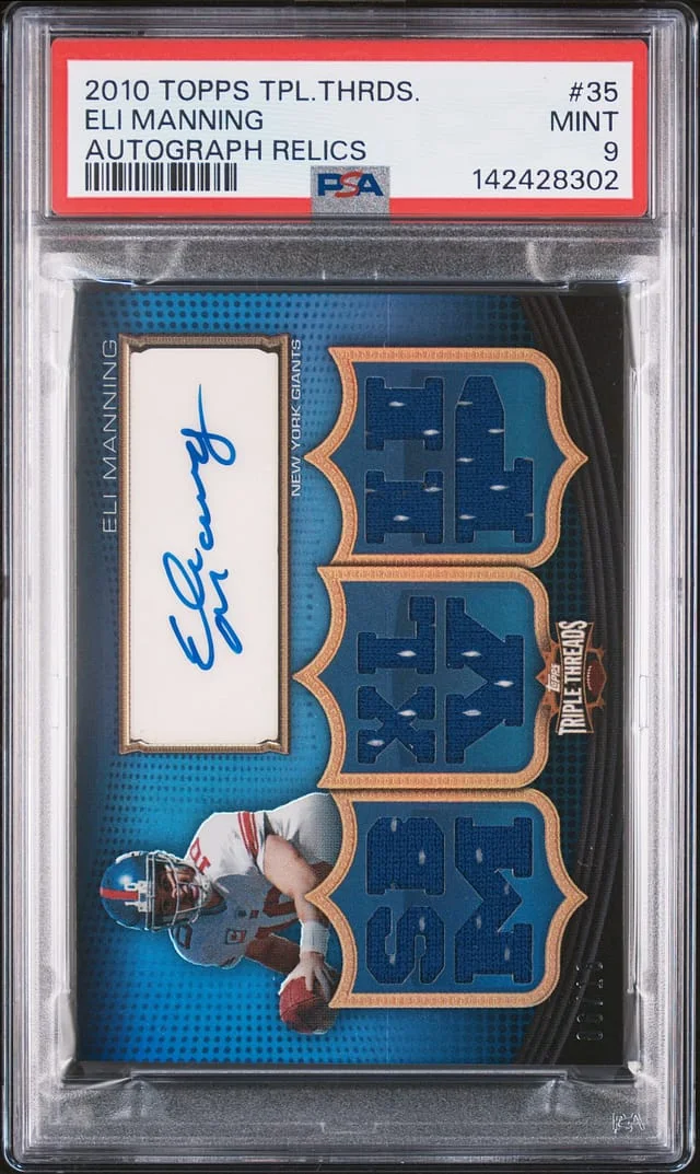 2010 Topps Triple Threads Eli Manning Autograph Relics #TTAR-35 card image
