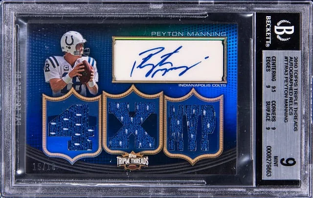 2010 Topps Triple Threads Peyton Manning Autograph Relics #TTRA3 card image