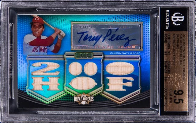 2010 Topps Triple Threads Tony Perez Autograph Relics Sapphire #TTAR-167 card image