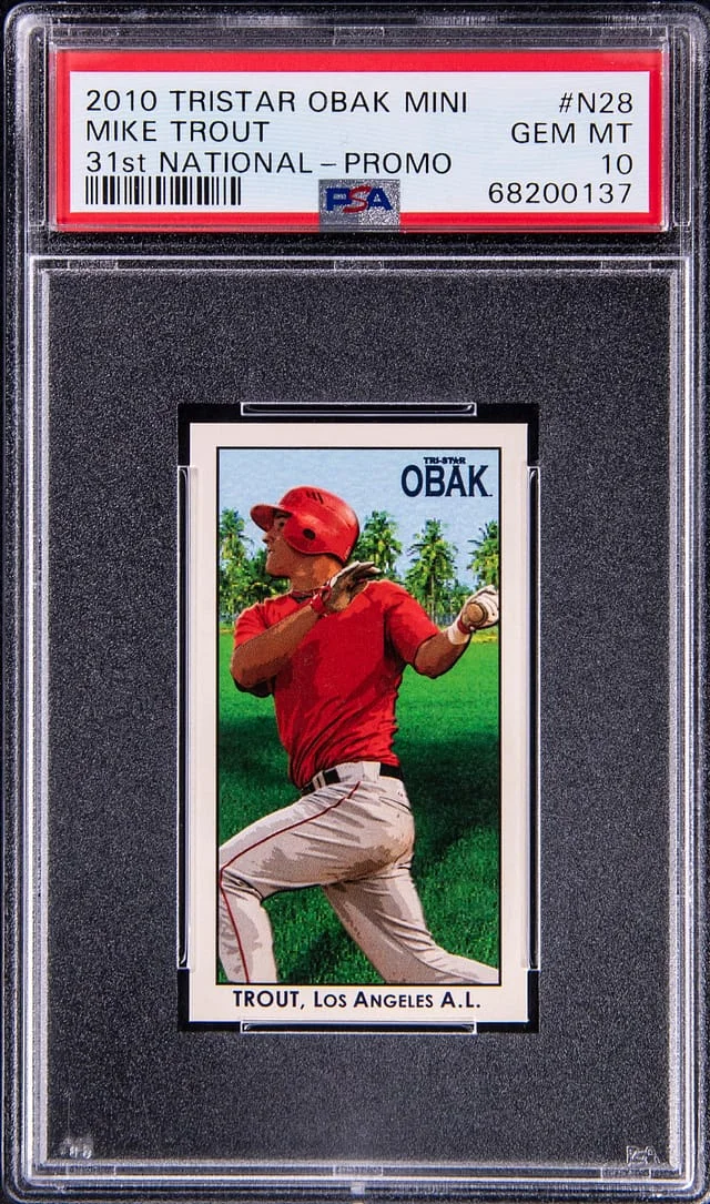 2010 Tristar Obak Mini 31st National Promo Mike Trout #N28 card image