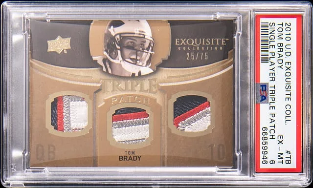 2010 Upper Deck Exquisite Collection Tom Brady Single Player Triple Patch #ETP-TB card image