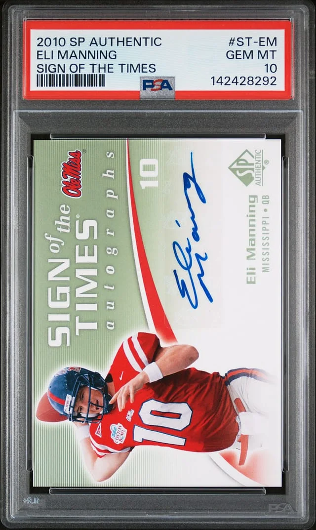 2010 Upper Deck SP Authentic Eli Manning Sign Of The Times #ST-EM card image