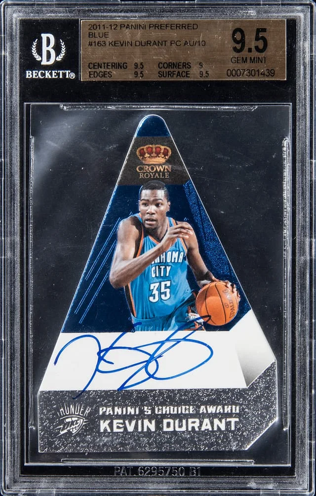 2011-12 Panini Kevin Durant Preferred Autographs Blue #163 card image