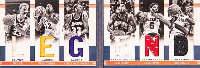 2011-12 Panini Larry Bird/Magic Johnson/ Kareem Abdul-Jabbar/Isiah Thomas/Julius Erving/Clyde Drexler Preferred Legend #4 card image