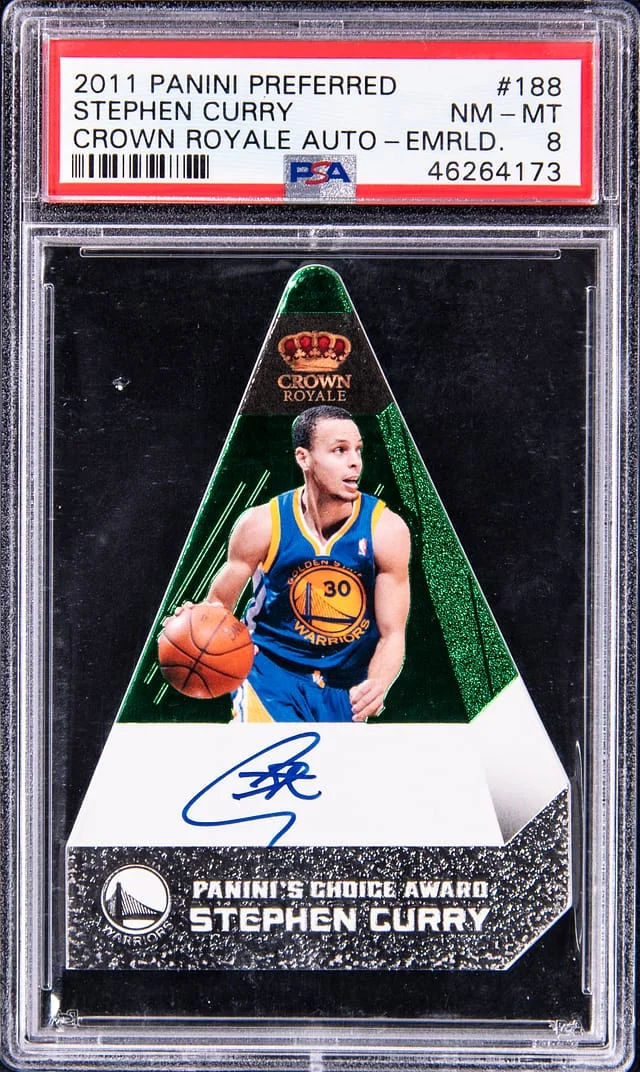 2011-12 Panini Stephen Curry Preferred Crown Royale Autographs Emerald #188 card image