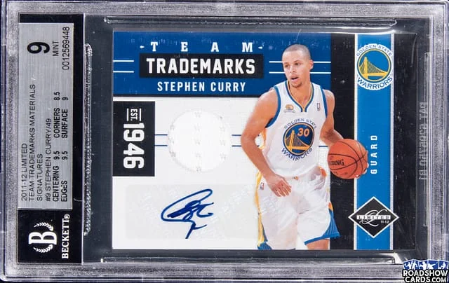 2011-12 Panini Stephen Curry Limited Team Trademarks Materials Signatures #9 card image