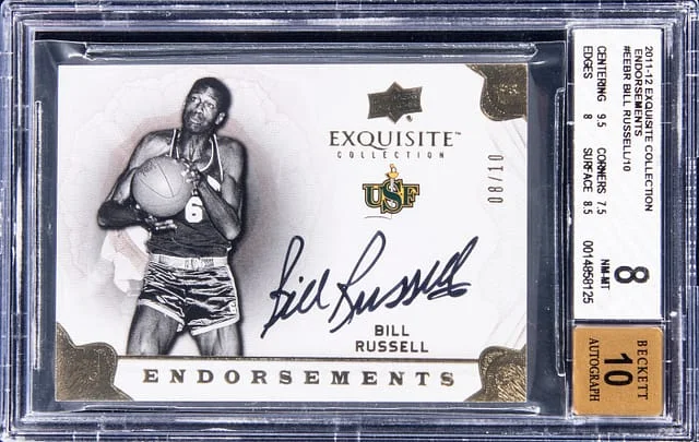 2011-12 Upper Deck Exquisite Collection Bill Russell Exquisite Endorsements #EE-BR card image