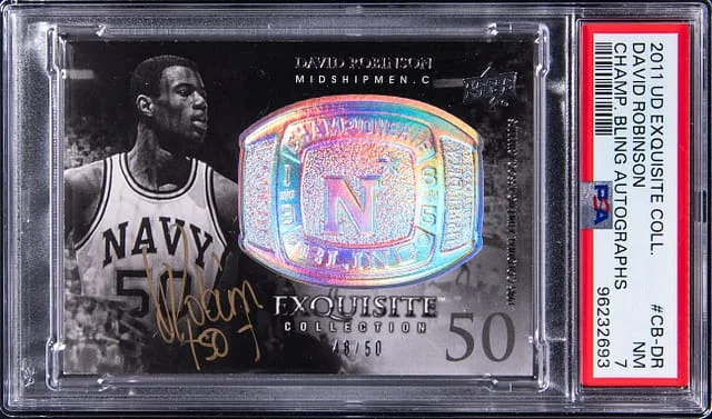 2011-12 Upper Deck Exquisite Collection David Robinson Championship Bling Autograph #CB-DR card image