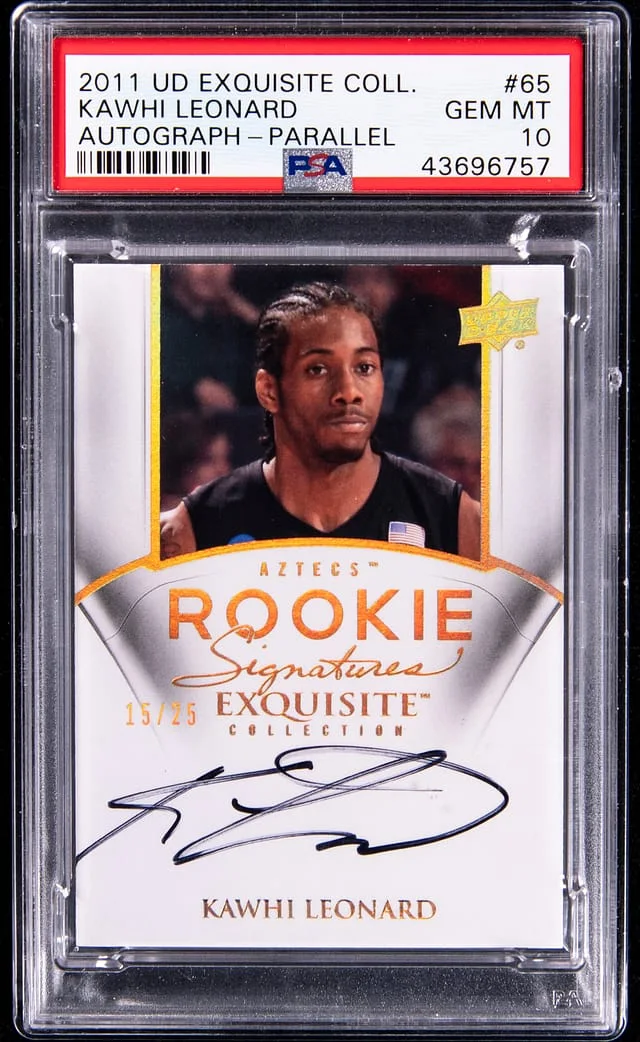 2011-12 Upper Deck Exquisite Collection Kawhi Leonard Autograph Parallel #65 card image