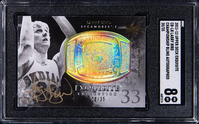 2011-12 Upper Deck Exquisite Collection Larry Bird Championship Bling Autograph #CB-LB card image