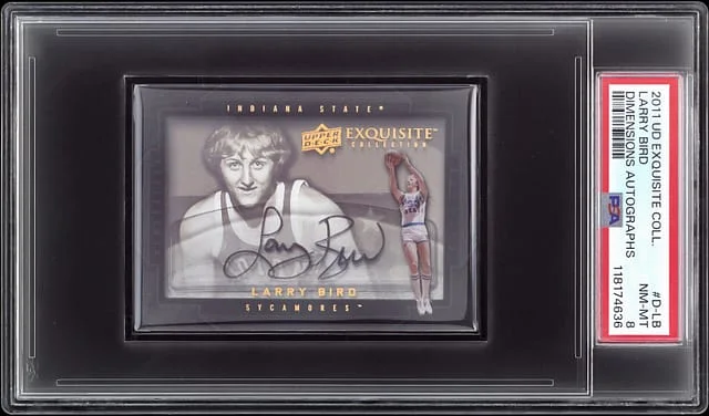2011-12 Upper Deck Exquisite Collection Larry Bird Dimensions Autographs #D-LB card image