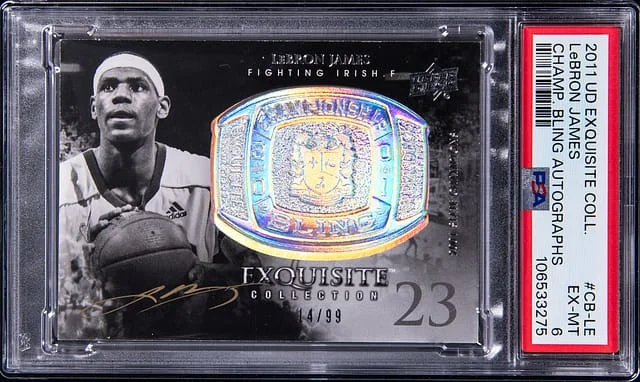 2011-12 Upper Deck Exquisite Collection LeBron James Championship Bling Autographs #CB-LE card image