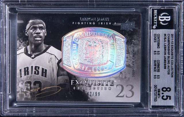 2011-12 Upper Deck Exquisite Collection LeBron James Championship Bling Autographs #CBJL card image