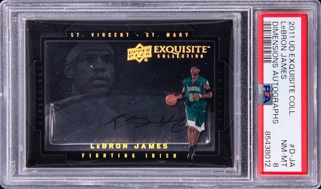 2011-12 Upper Deck Exquisite Collection LeBron James Dimensions Autographs #D-JA card image