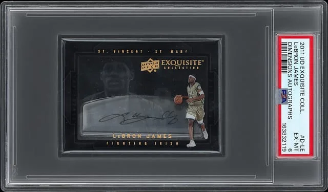 2011-12 Upper Deck Exquisite Collection LeBron James Dimensions Autographs #D-LE card image