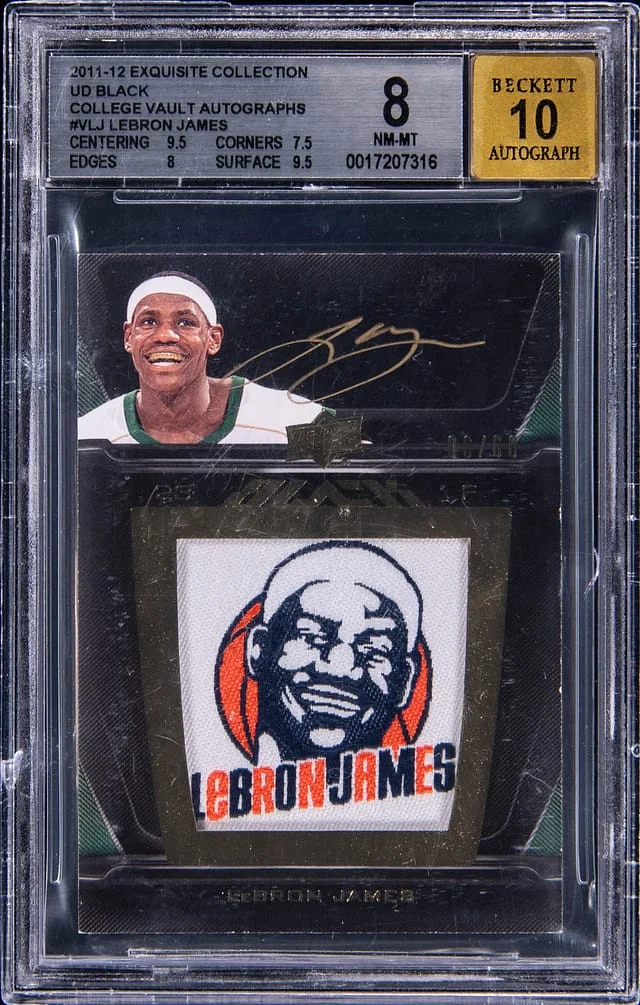 2011-12 Upper Deck Exquisite Collection LeBron James UD Black College Vault Autographs #V-LJ card image