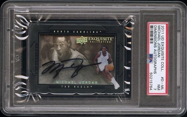 2011-12 Upper Deck Exquisite Collection Michael Jordan Dimensions Autograph #D-ML card image