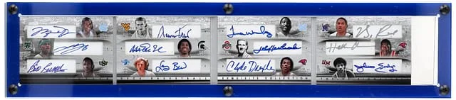 2011-12 Upper Deck Exquisite Collection Michael Jordan/LeBron James/Bill Russell/Jerry West/Magic Johnson/Larry Bird/Derrick Rose/Hakeem Olajuwon/Julius Erving/James Worthy/John Havlicek/Clyde Drexler Multi-Signed The Exquisite 12 Autographs #E12-18 card image