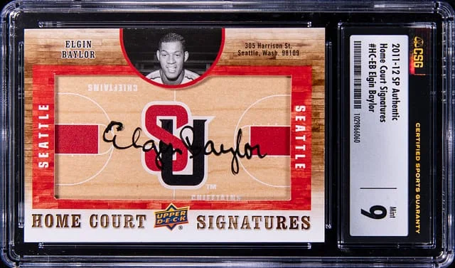 2011-12 Upper Deck SP Authentic Elgin Baylor Home Court Signatures #HC-EB card image