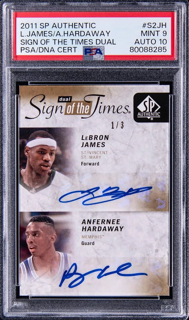2011-12 Upper Deck SP Authentic LeBron James/Anfernee Hardaway Dual Sign Of The Times Dual #S2-JH card image