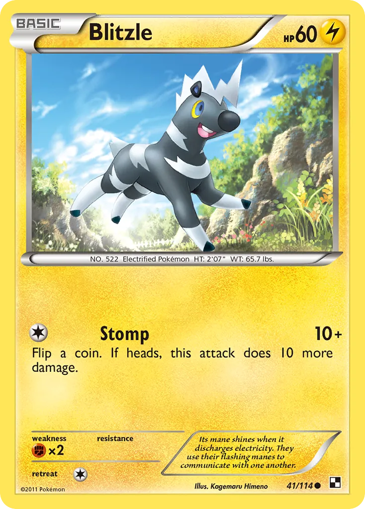 2011 Black & White Blitzle #041/114 Common card image