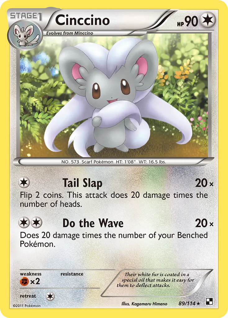 2011 Black & White Cinccino Rare #089/114 Rare card image