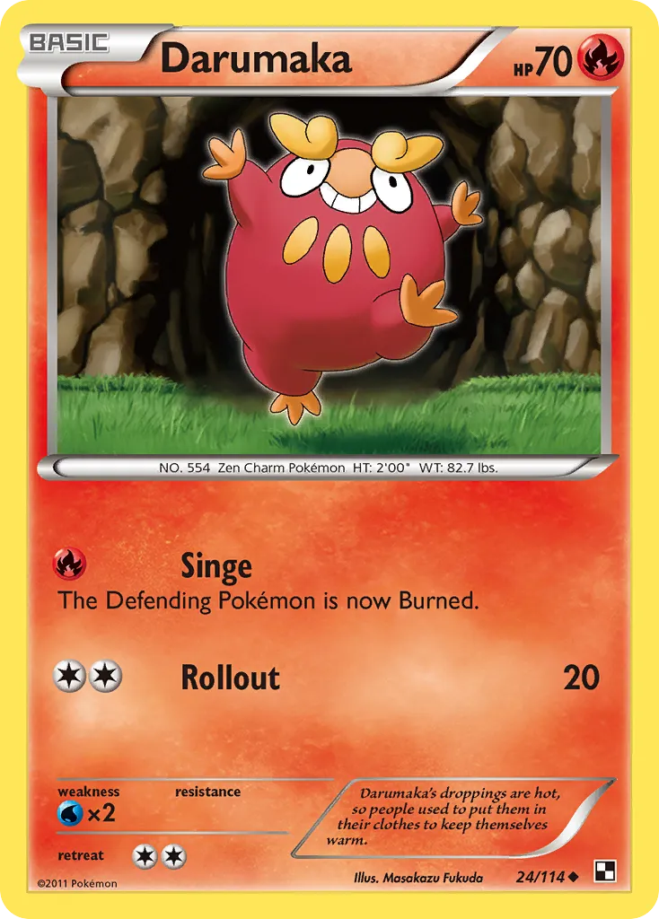 2011 Black & White Darumaka #024/114 Uncommon card image