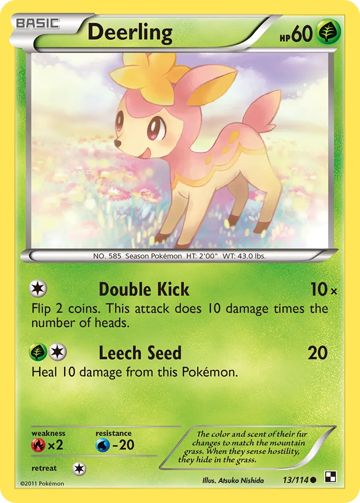 2011 Black & White Deerling Common #013/114 Common card image