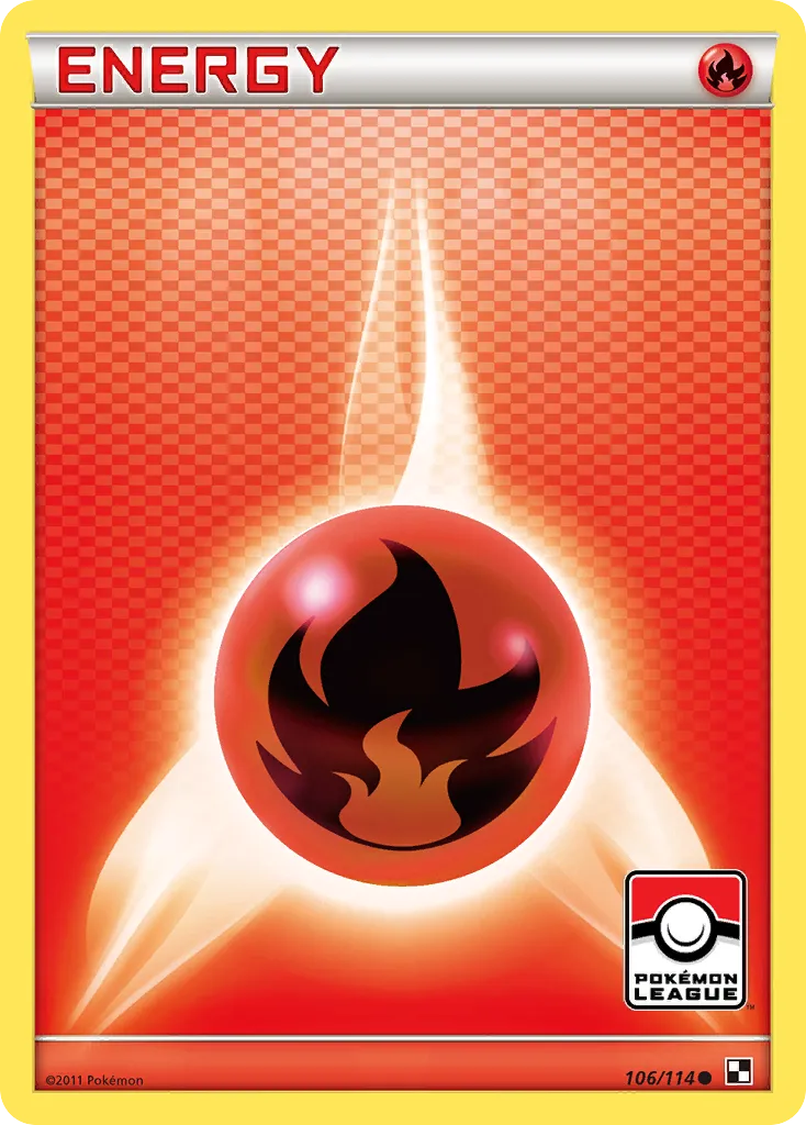 2011 Black & White Fire Energy Common #106/114 Common card image