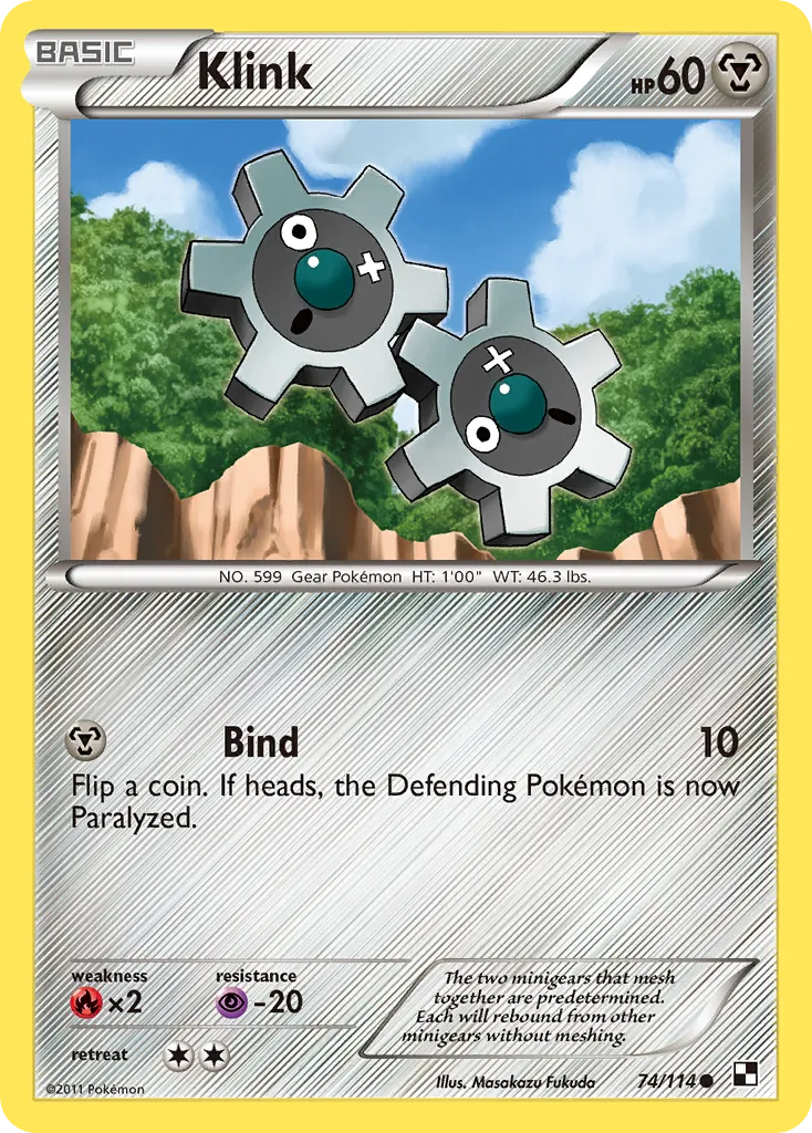 2011 Black & White Klink Common #074/114 Common card image