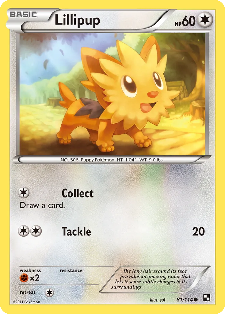 2011 Black & White Lillipup #081/114 Common card image