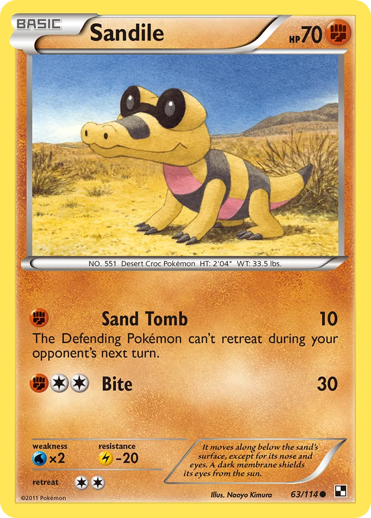 2011 Black & White Sandile Common #063/114 Common card image