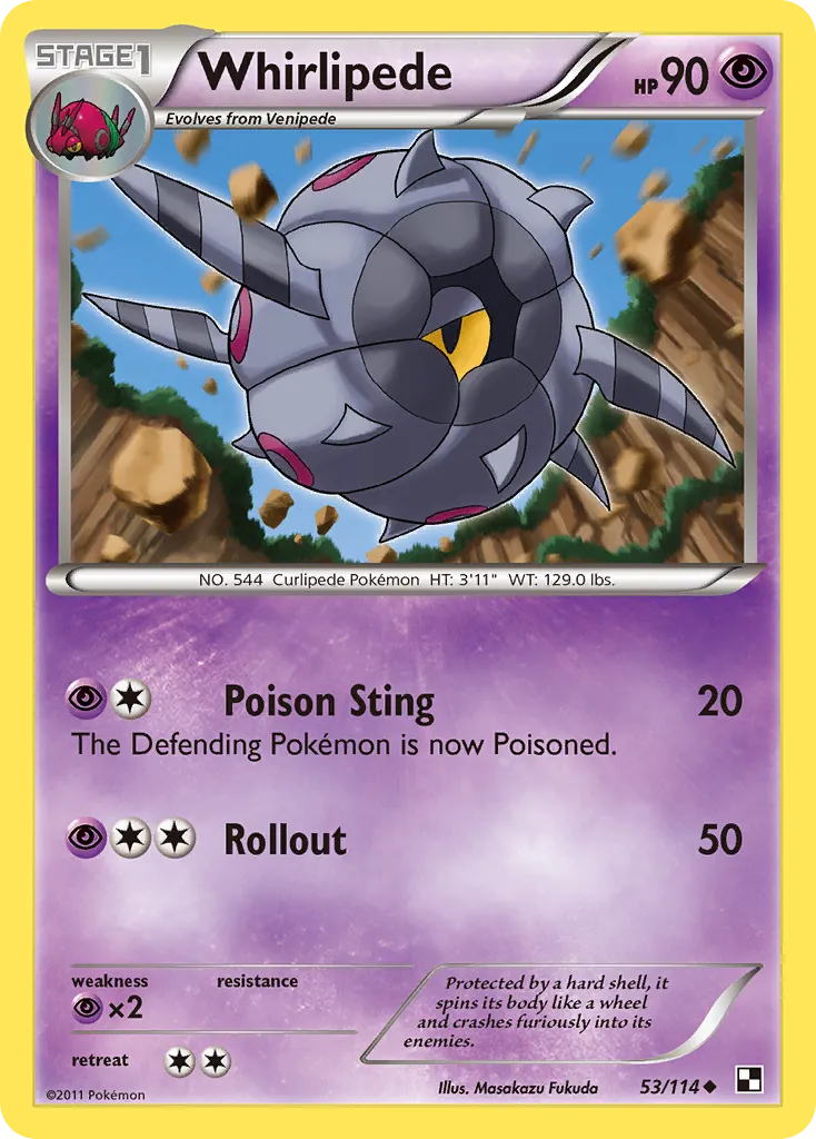 2011 Black & White Whirlipede Uncommon #053/114 Uncommon card image